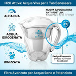 H2O Attiva Caraffa Filtrante – Acqua Idrogenata, Alcalina, Ionizzata e Micro-Strutturata con 1 Filtro Incluso Thumbnail